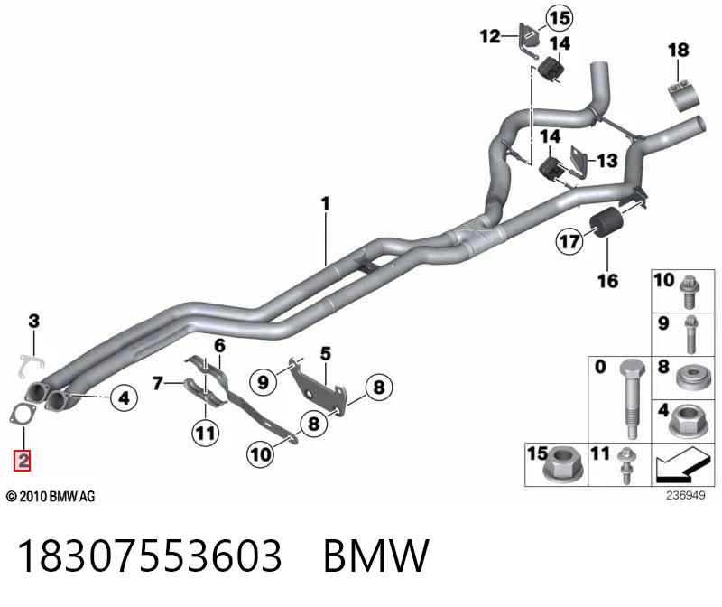 18307553603 BMW Junta del catalizador