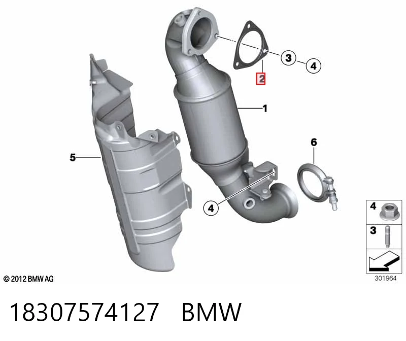 Junta de escape para Peugeot 308 4E, 4H