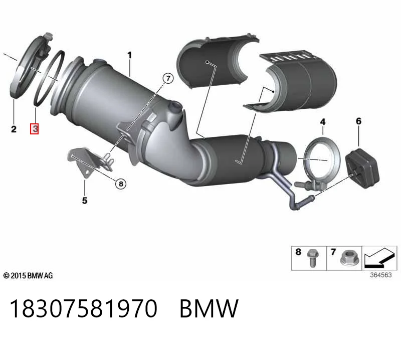 18307581970 BMW Anillo de la tubería de admisión del silenciador