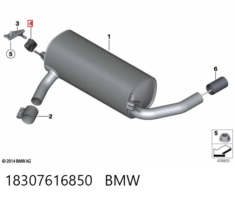 18307616850 BMW Soporte de escape