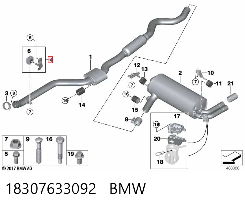 18307633092 BMW Soporte de escape