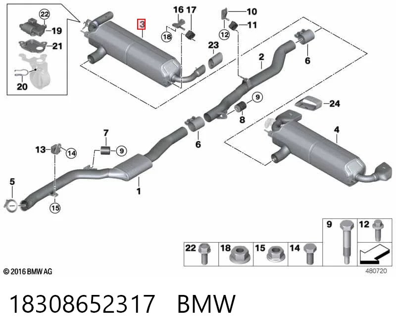 Comprar Silenciador trasero BMW 5  G30, F90 a bajo precio