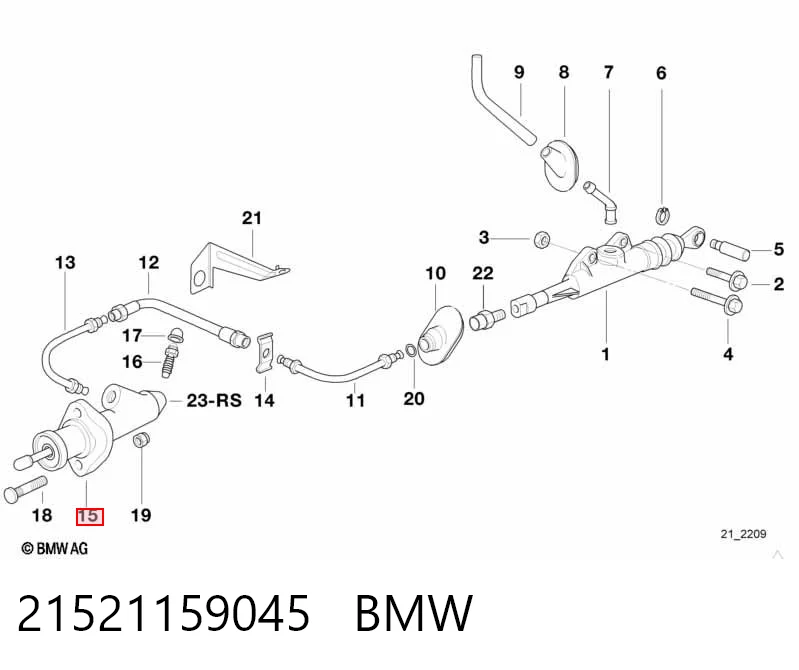 21521159045 BMW Cilindro receptor de embrague