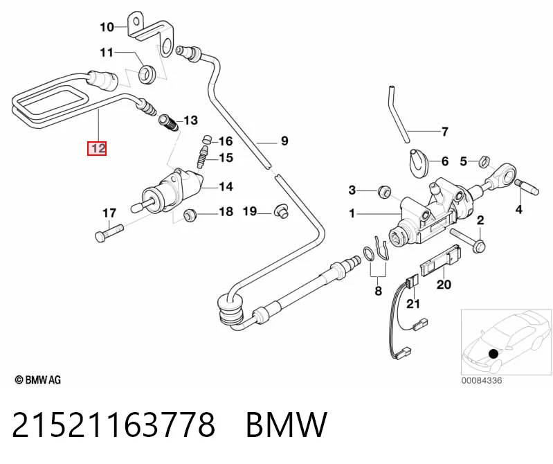 Tubo de embrague 21521163778 BMW