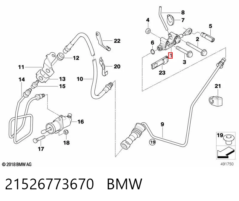 21526773670 BMW Cilindro maestro de clutch
