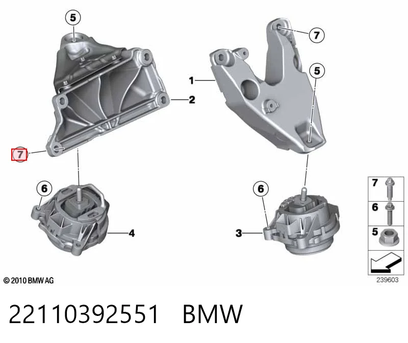 22110392551 BMW Perno del soporte del motor