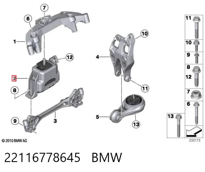 22116778645 BMW Soporte de motor derecho