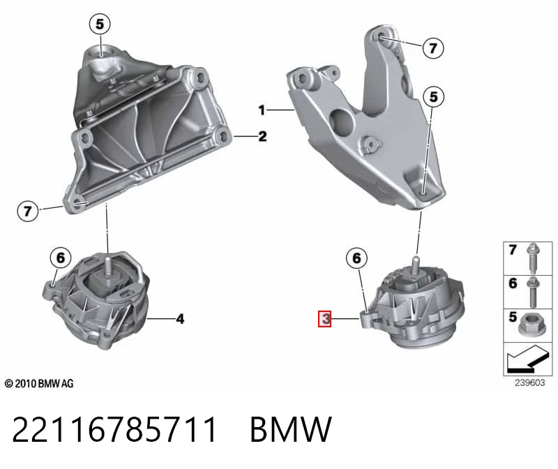 22116785711 BMW Cojín del motor
