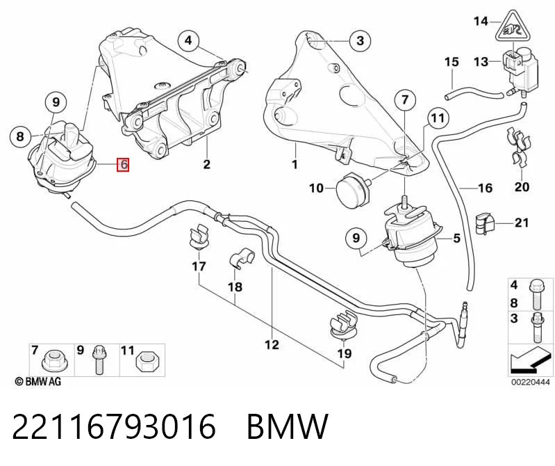 22116793016 BMW Soporte de motor derecho