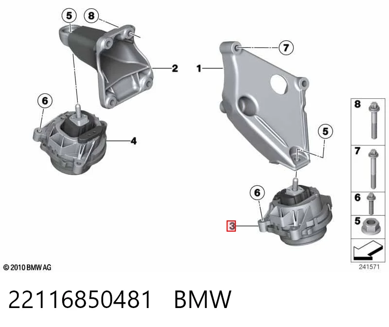 22116850481 BMW Soporte de motor izquierdo