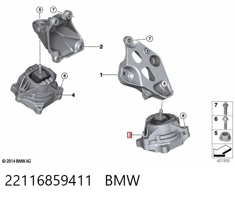 22116859411 BMW Cojín del motor