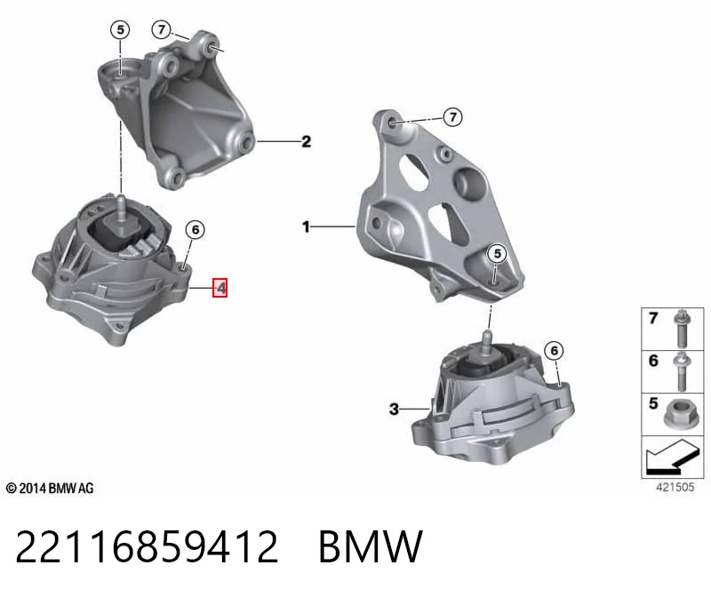 22116859412 BMW Soporte de motor derecho