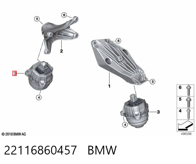 22116860457 BMW Cojín del motor