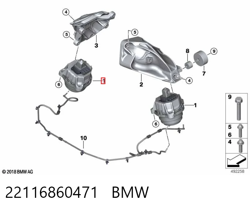 22116860471 BMW Cojín del motor