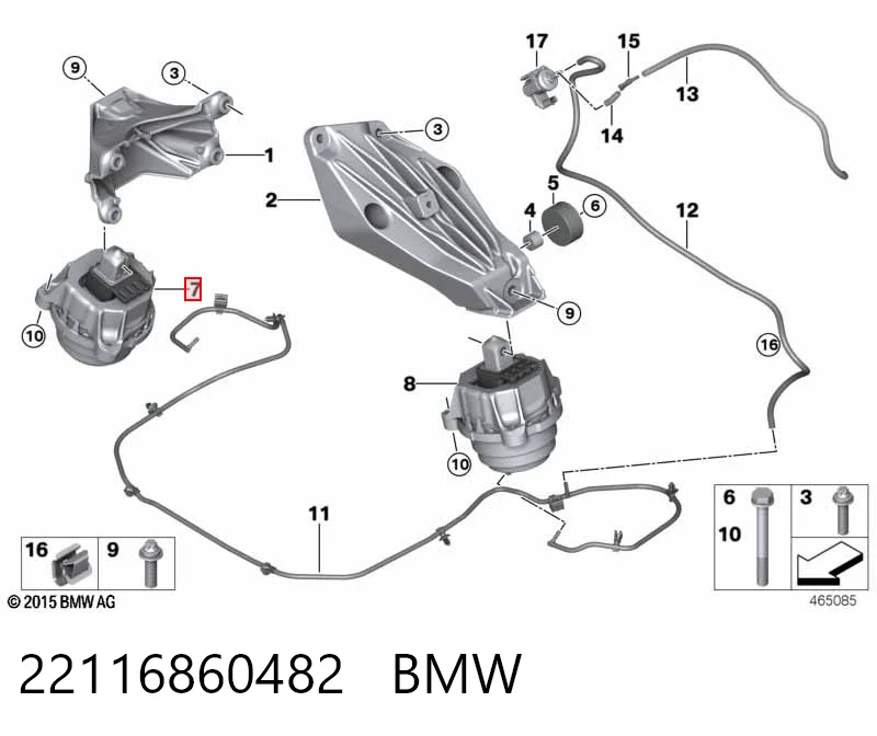 22116860482 BMW Soporte de motor derecho