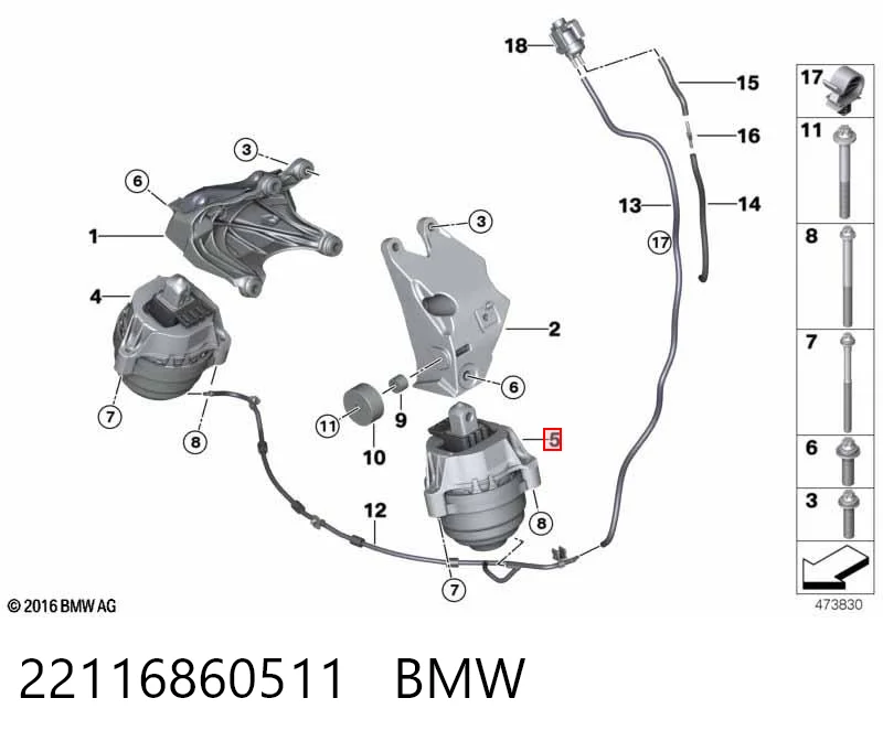 22116860511 BMW Cojín del motor