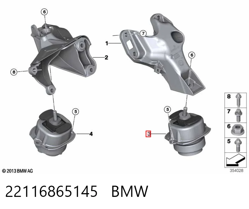 22116865145 BMW Cojín del motor