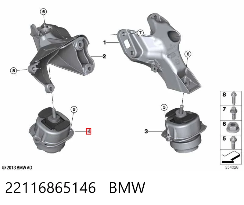 22116865146 BMW Soporte de motor derecho