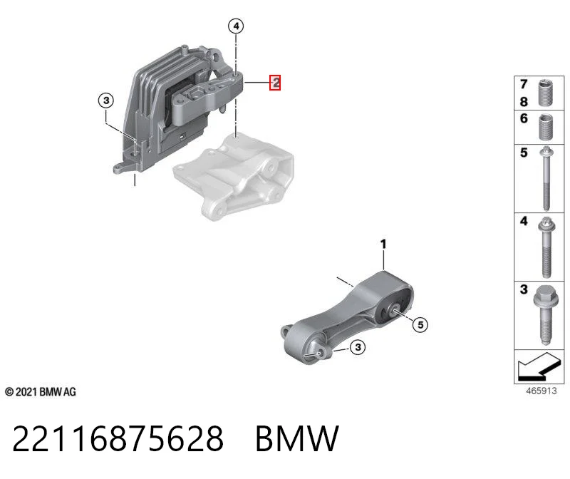 22116875628 BMW Soporte de motor derecho