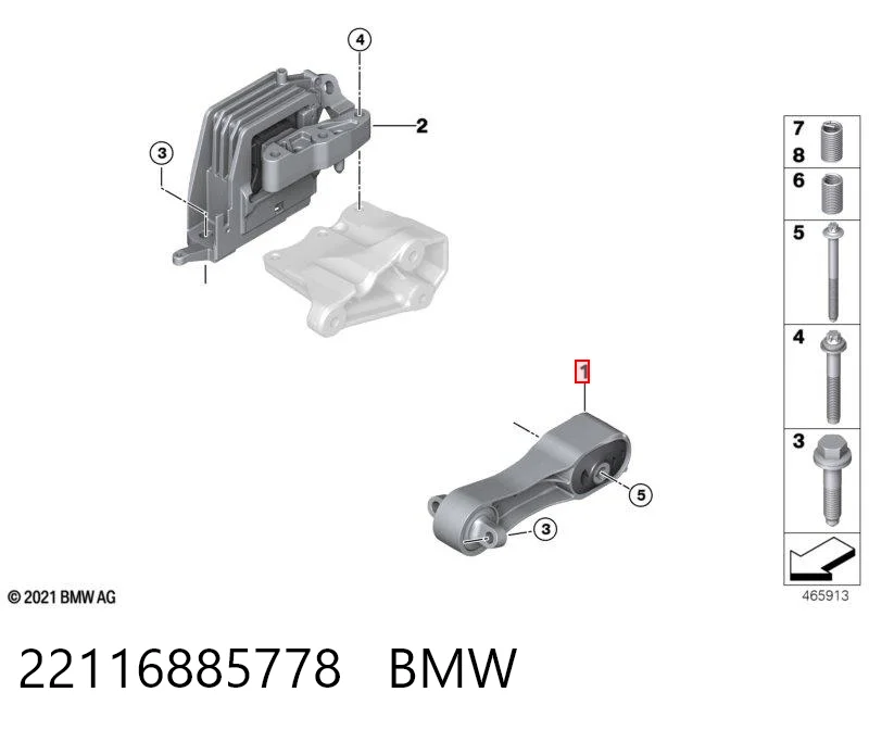 22116885778 BMW Taco de motor
