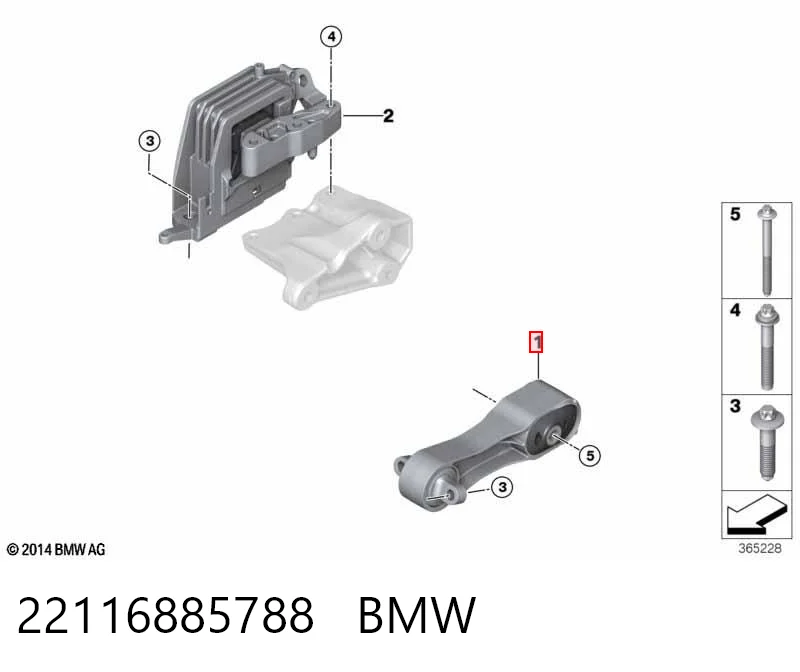 22116885788 BMW Soporte de motor trasero izquierdo