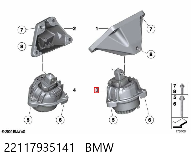 22117935141 BMW Cojín del motor