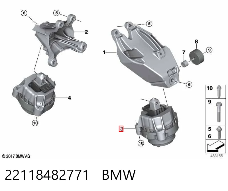 22118482771 BMW Soporte de motor izquierdo