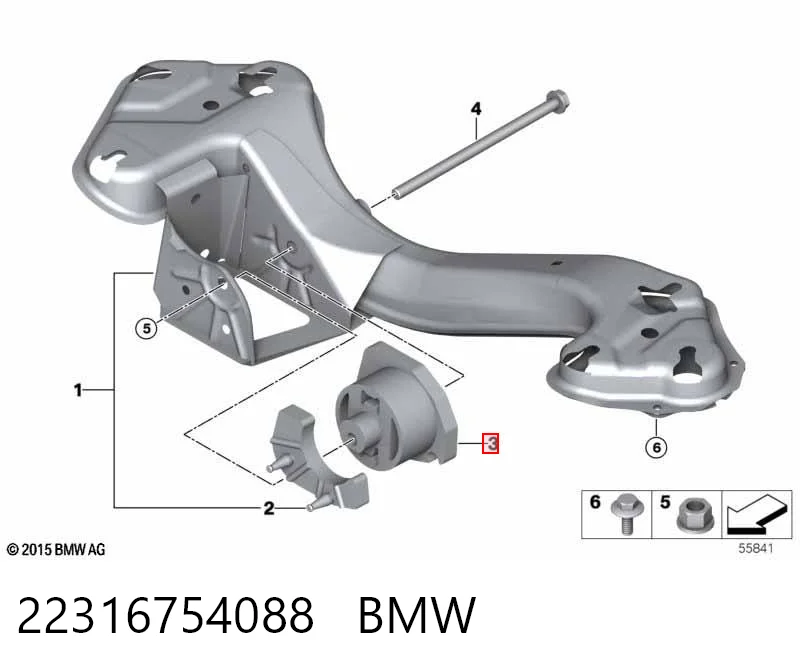 22316754088 BMW Soporte de caja de velocidades