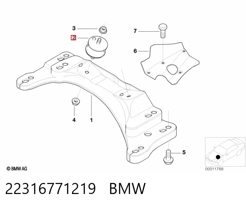 22316771219 BMW Soporte de caja de velocidades