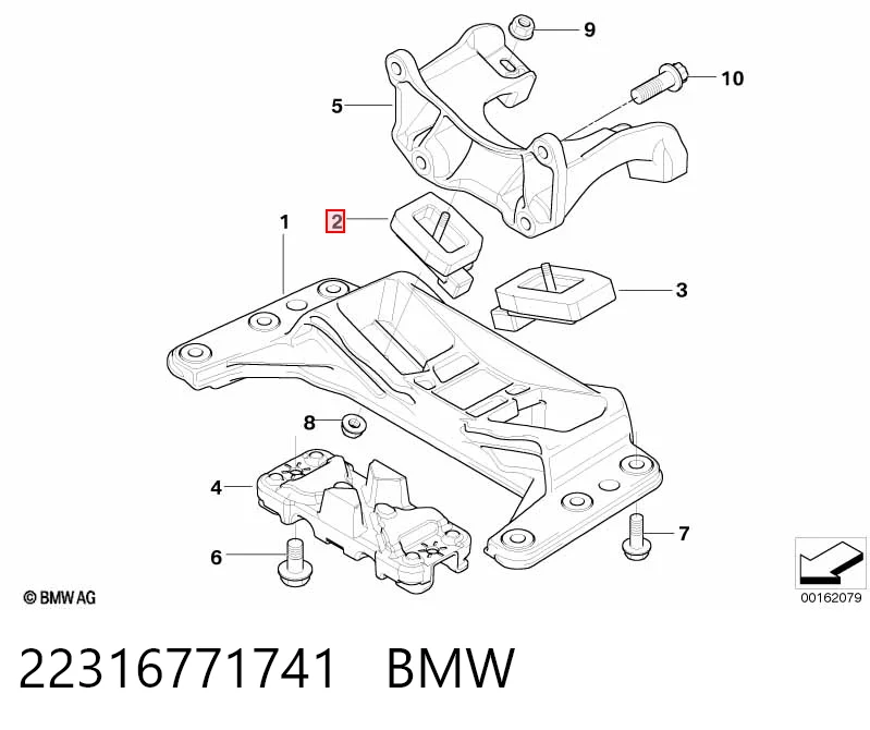 22316771741 BMW Soporte de caja de velocidades