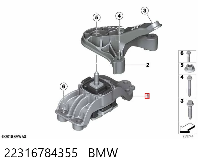22316784355 BMW Soporte de caja de velocidades