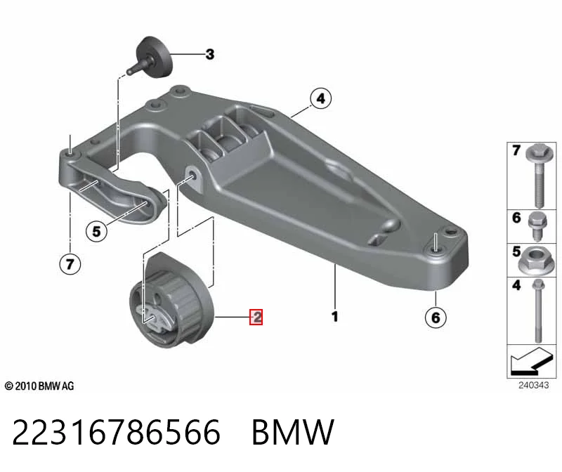 22316786566 BMW Soporte de caja de velocidades