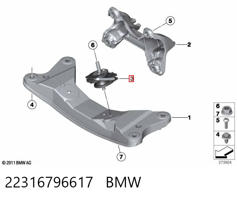 22316796617 BMW Soporte de caja de velocidades