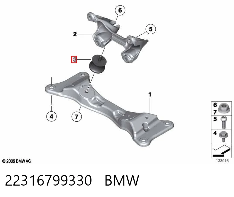 22316799330 BMW Soporte de caja de velocidades