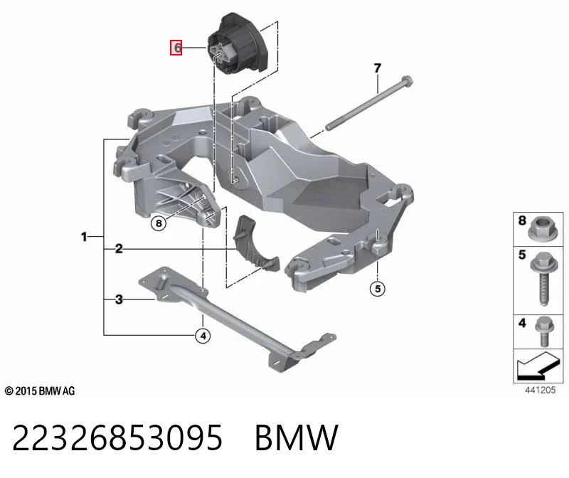22326853095 BMW Taco de motor