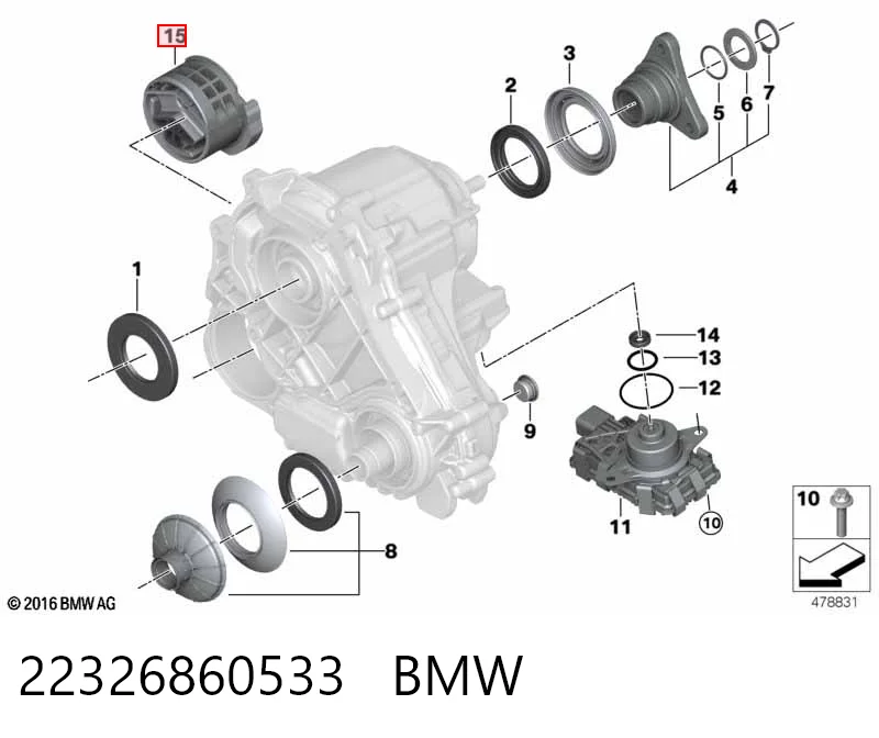 22326860533 BMW Soporte de caja de velocidades