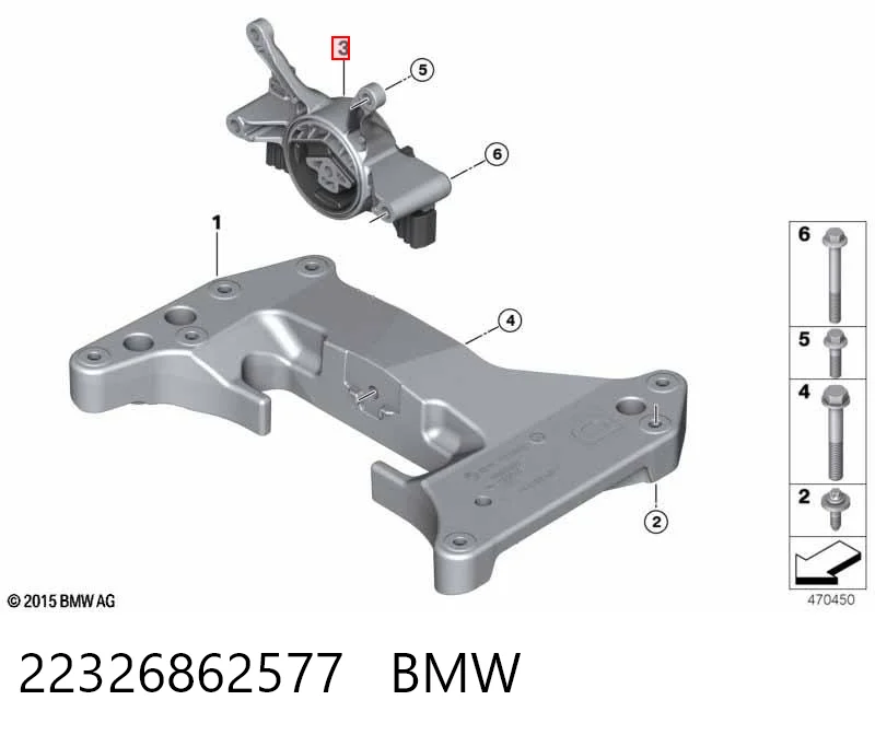 22326862577 BMW Soporte de caja de velocidades