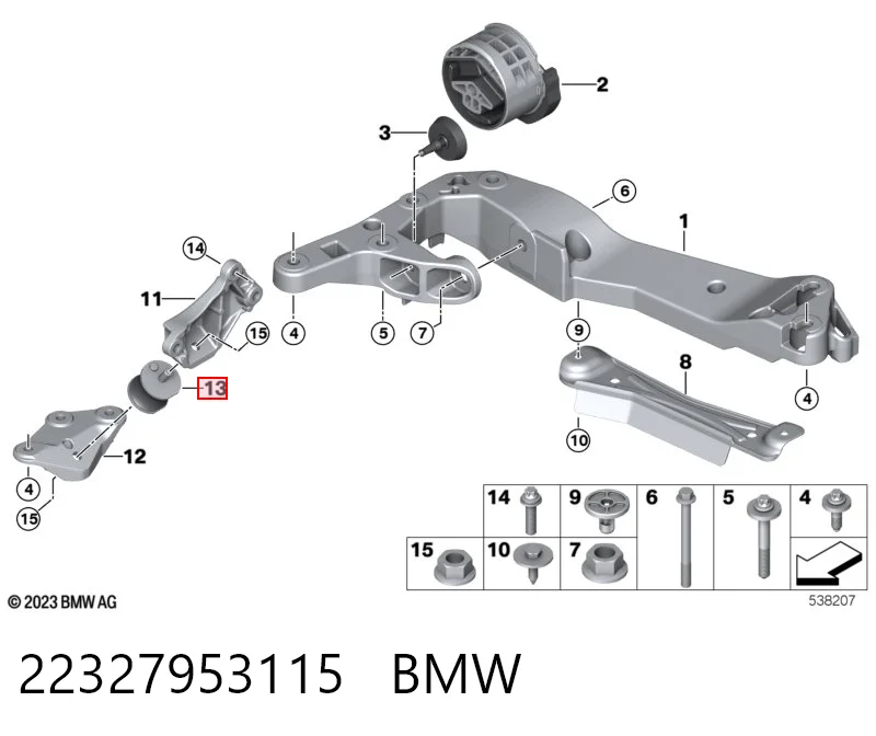 22327953115 BMW Soporte de la caja de cambios