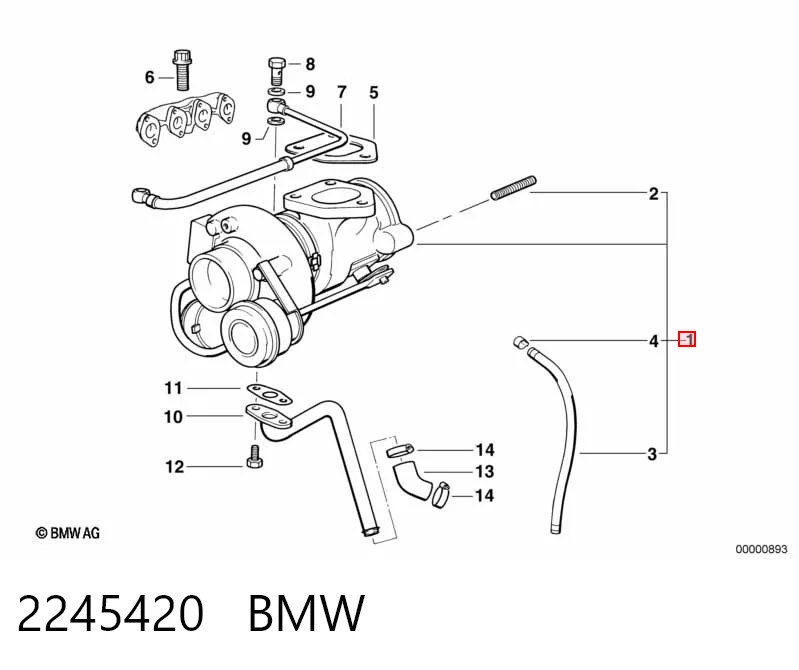 2245420 BMW Turbo para motor