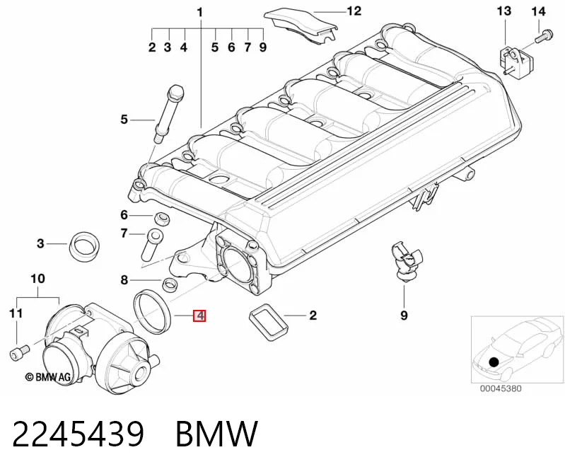 2245439 BMW Junta de válvula EGR