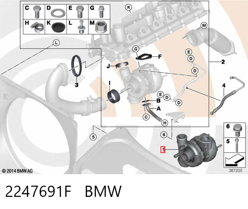 2247691F BMW Turbo para motor