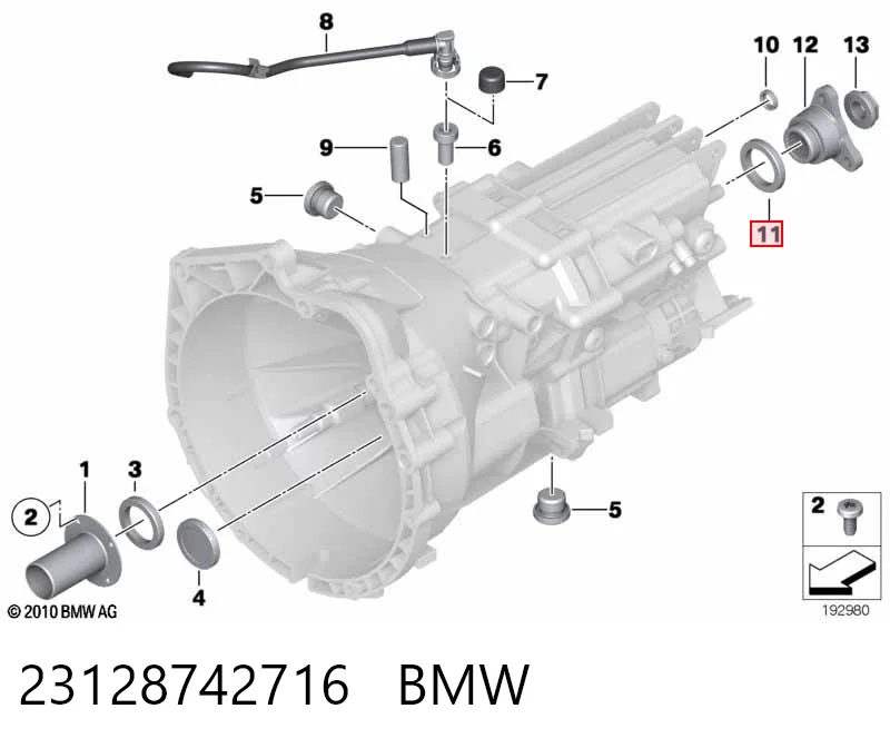 Retén del eje secundario de la transmisión 1283227 DPH