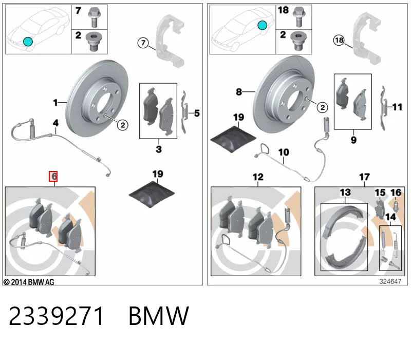 Comprar Pastillas de freno delanteras de disco BMW 7 E65, E66, E67 a bajo precio
