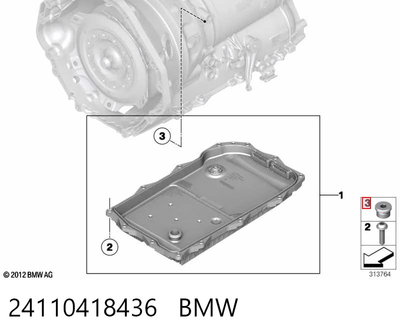 24110418436 BMW Tapón del cárter de la transmisión automática