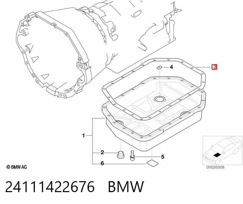 24111422676 BMW Junta del cárter de aceite de la caja de cambios