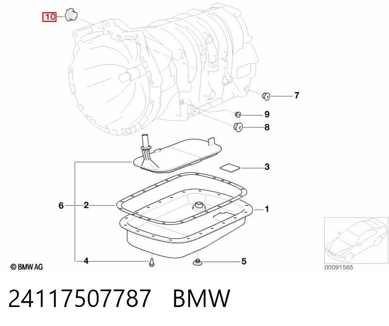 24117507787 BMW Tapón de llenado del eje trasero/delantero