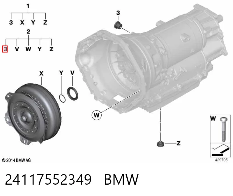 24117552349 BMW Tapón del cárter de la transmisión automática