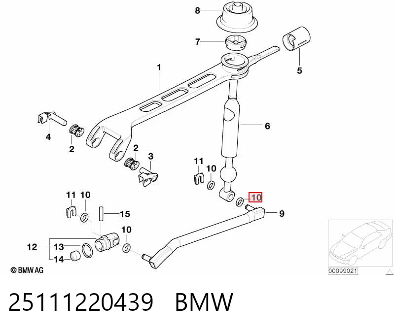 25111220439 BMW Barra de selección de la transmisión automática/manual