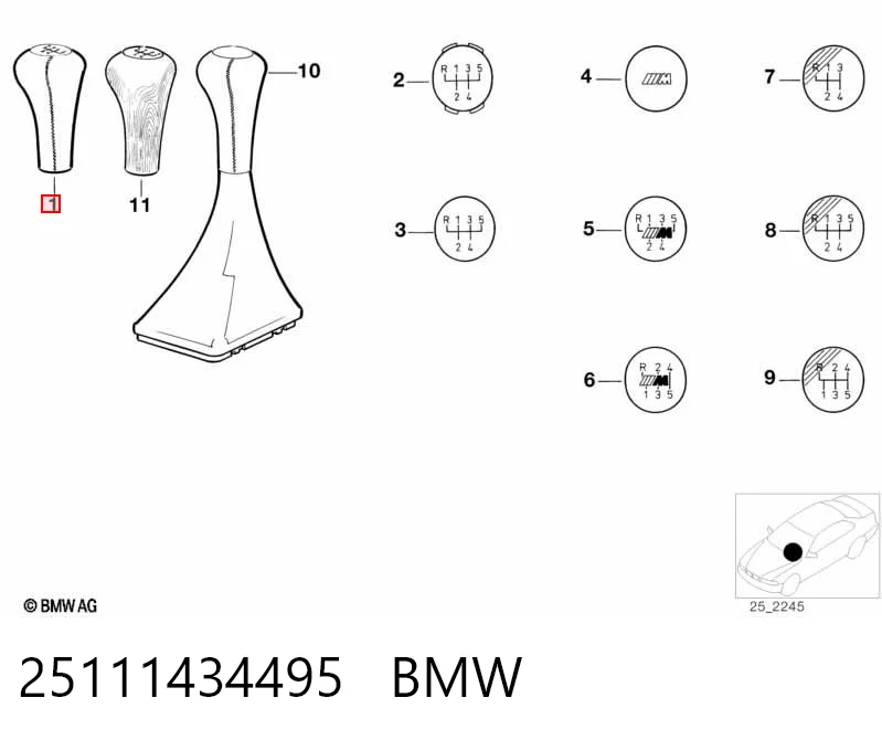 25111434495 BMW Perilla De Engranaje