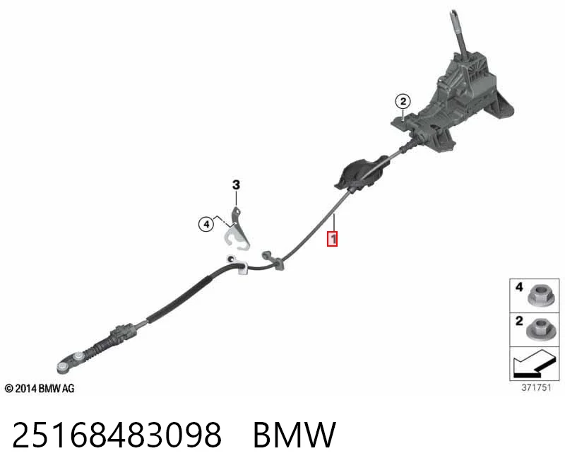 25168483098 BMW Palanca selectora cambio de marcha